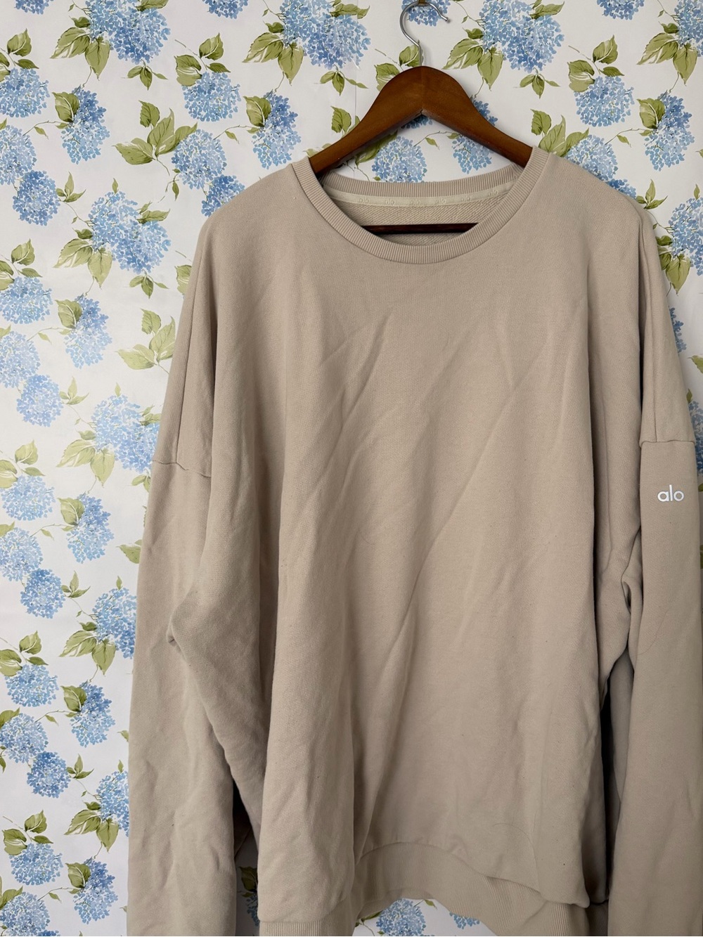Alo Oversized Crewneck Sweatshirt in Taupe